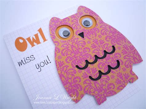 love  cut paper owl   shaped card