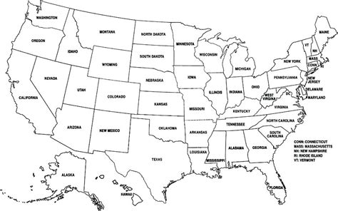 printable color united states map