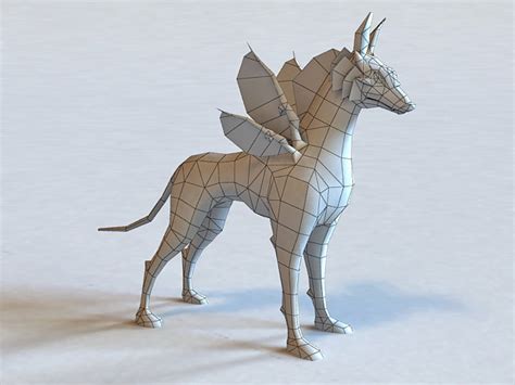 Anime Winged Wolf 3d Model 3ds Max Files Free Download