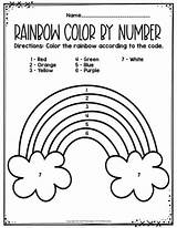 Color Rainbow Number Preschool Worksheet Printable sketch template