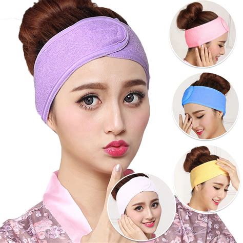 makeup toweling hair wrap head band soft adjustable salon spa facial