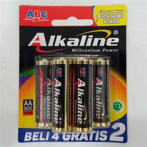 promo baterai abc alkaline aa  pcs pack hitam diskon   seller