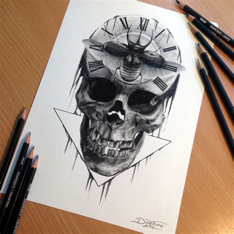 skull pencil drawing  atomiccircus  deviantart