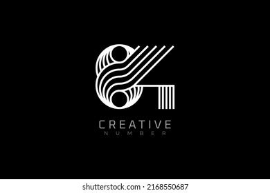 number  logo modern creative number stock vector royalty