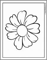 Daisy Coloring Pages Cute Single Colorwithfuzzy sketch template