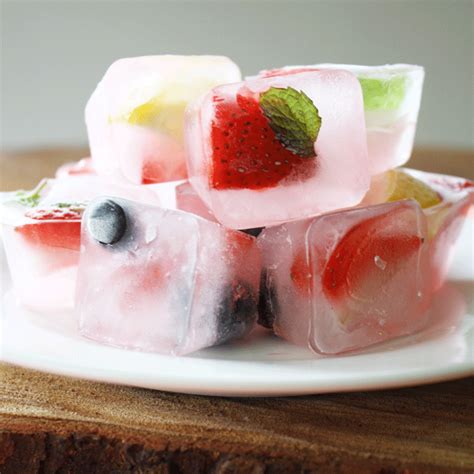 easy fruit ice cubes  summery umbrella