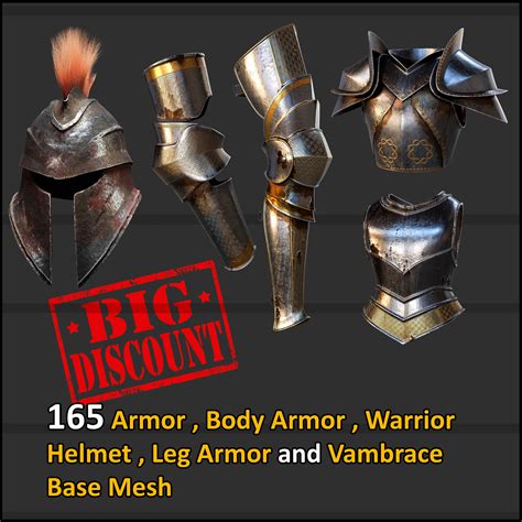 artstation  armor body armor warrior helmet leg armor