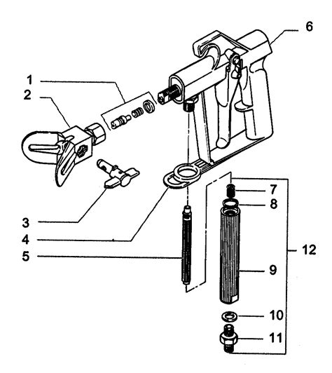 spray gun diagram parts list  model  wagner parts painting equipment parts