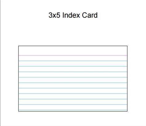 index card template word cards design templates