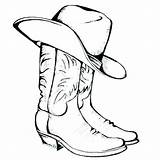 Cowboy Coloring Pages Printable Hat Boots Western Cowgirl Cowboys Drawing Cattle Boot Dallas Osu Clipart Logo Silhouette Color Rain Kids sketch template