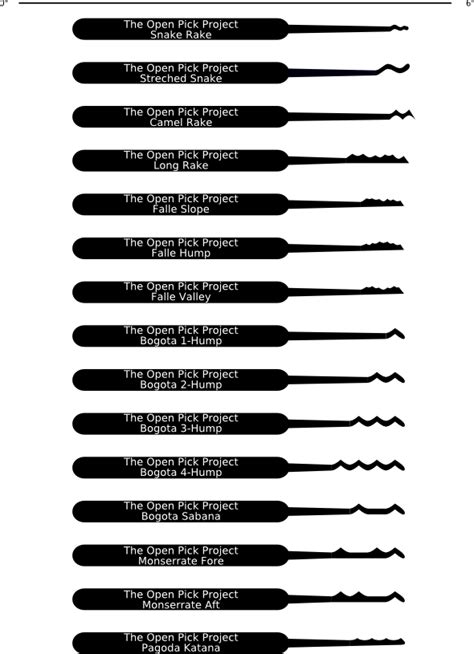 rake lock pick templates lock pick rake template lock picking