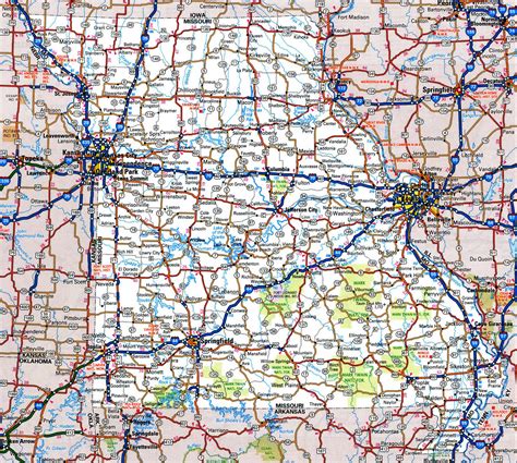 missouri road map  distances  cities highway freeway