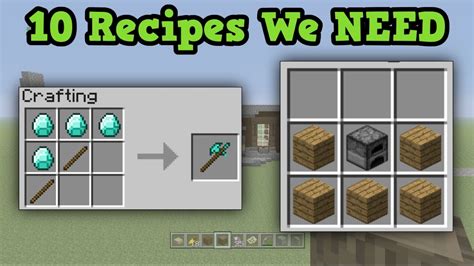 crafting recipes minecraft  youtube