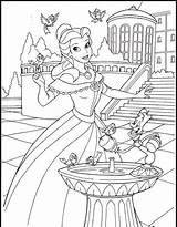 Coloring Pages Belle Palace Princess Disney Printable Castle Princesses Pocahontas sketch template