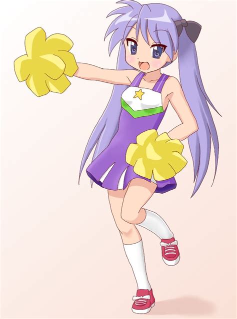 safebooru cheerleader chunpai hair ribbon hand on hip hiiragi kagami