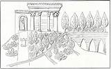 Garden Hanging Nineveh Ancient Gazebo Threat Bablyon Under sketch template