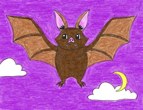 draw  flying bat art projects  kids