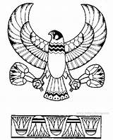 Coloring Egyptian Pages Egypt Ancient Horus God Falcon Eagle Hieroglyphics Printable Color Print Emblem Sheets Pharaoh Kids Kunst Colouring History sketch template