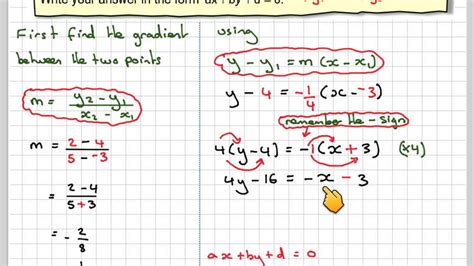 finding  equation    joining   points youtube