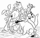 Coloring Winnie Pooh Friends Pages Printable sketch template