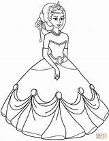 Coloring Dress Pages Princess Gown Ball Printable Girl Dresses Girls Colouring Gowns Princesses Drawing Book Getdrawings Print Popular sketch template
