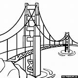 Bridge Coloring Golden Gate Pages Famous Places Clipart Drawing Landmarks Clip Colouring Cliparts Drawings Printable Simple Buildings Architecture Covered Landmark sketch template