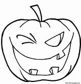 Pumpkin Halloween Coloring Winking Printable Pages Print Book sketch template