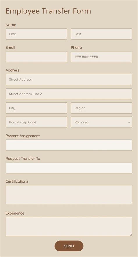 employee transfer form template formbuilder