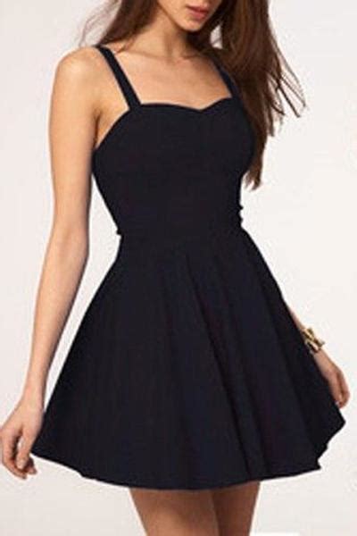 simple spaghetti straps backless black short homecoming