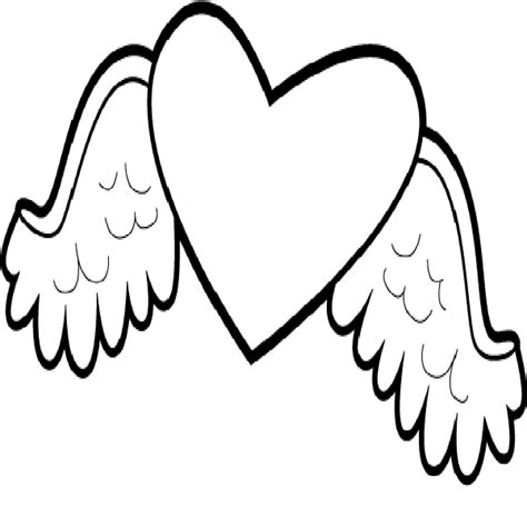 hearts  wings coloring pages clipartsco