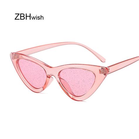 pink cat eye sunglasses women purple mirrored sun glasses for female