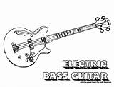 Guitar Coloring Electric Bass Pages Instruments Guitars Color Music Musical Print Books Printable Stenciling Gif Getcolorings Getdrawings Choose Board sketch template