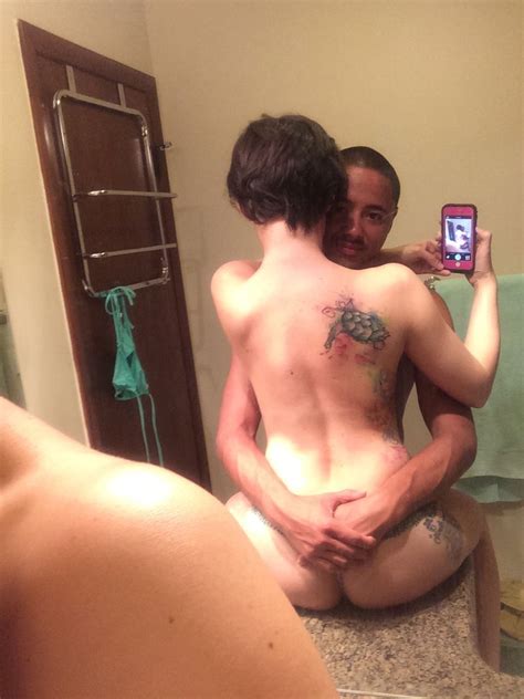 interracial bathroom fuck mirror selfie black cock white