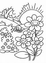 Coloring Pages Flower Kids Printable Preschool Colouring Flowers Garden Spring Toddlers Children Getdrawings Color Drawing Baby Child Babies Books Getcolorings sketch template