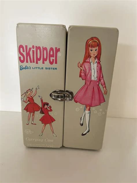 Vintage 1964 Mattel Skipper Barbie Doll Tan Vinyl Carrying Case 15