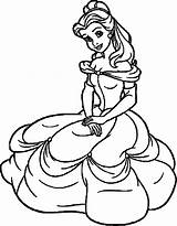 Coloring Princess Disney Pages Belle Easy Beautiful Getdrawings sketch template