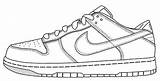 Nike Shoe Shoes Coloring Drawing Outline Air Force Clipart Sneakers Easy Pages Football Dunk Template Running Line Sneaker Tennis Kids sketch template