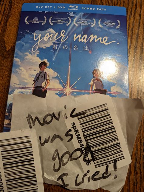 amazon worker left a movie review with my order