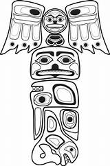 Totem Pole Coloring Pages Poles Aztec Alaska Designs Clipart Native Northwest Totems Indians Coast American Template Cliparts Google Tiki Drawing sketch template