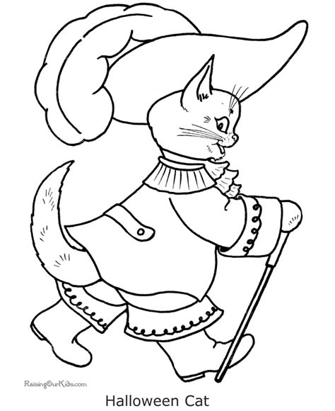 printable halloween cat coloring page