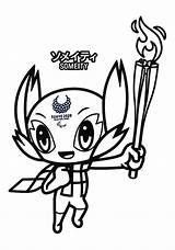 Mascotte Olympische Spelen Someity Mascottes Kleurplaat Pyeongchang Tokyo Paralympische Kersenbloesem Kleuren Flevoland sketch template