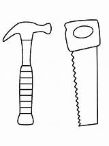 Coloring Tools Hammer Doctor Hammers Saw Pages Saws Drawing Clipartmag sketch template