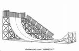 Ramp Skateboard Outline Shutterstock Skate 3d Vector sketch template