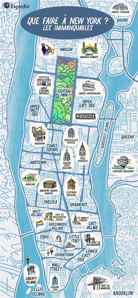 map of new york with best sights places best of our magical planet