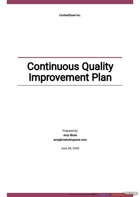 health  safety continuous improvement plan template google docs