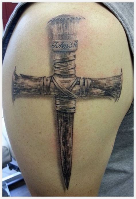nice cross shoulder tattoos