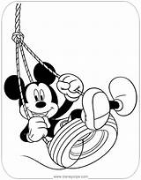 Mickey Coloring Mouse Pages Swing Disneyclips Tire sketch template