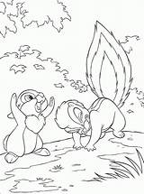 Bambi Thumper Coloring Flower Popular Pages Kissing Cartoon sketch template