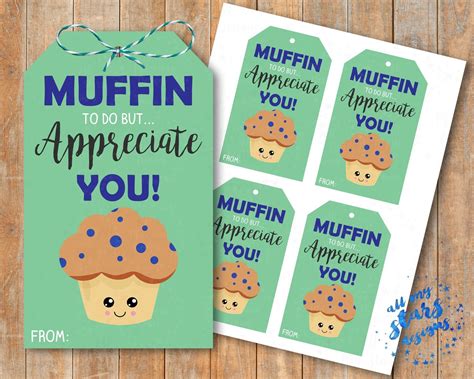 printable muffin      muffin tag etsy teacher