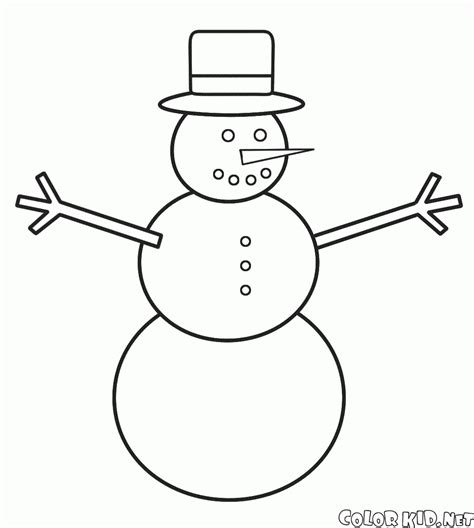 coloring page snowman  girl